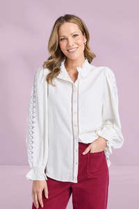 Elm Dahlia Lace Shirt Marshmellow
