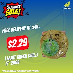 Papad Belna Papadam 1: Lijjat Green Chilli 5" 200g