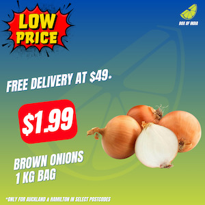 Indian Vegetables 1: Onions Brown 1kg (Product of New Zealand)