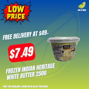 Fresh Eggs: Frozen Indian Heritage White Butter 250g