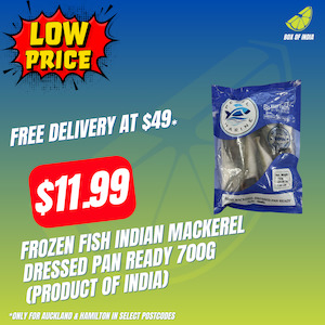 Frozen Meats Snacks: Frozen Fish Indian Mackerel Dressed Pan Ready 700g (Product of India)