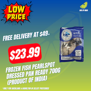 Frozen Meats Snacks: Frozen Fish Pearlspot Dressed Pan Ready 700g (Product of India)