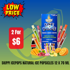 Skippi Ice Pops Collection: Skippi Icepops Natural Ice Popsicles 12 x 70ml