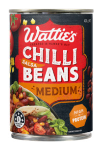 Canned Food: Watties Chilli Beans Salsa Medium 420g