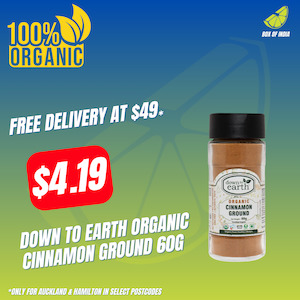 Organic Spices: Organic Cinnamon Ground 60g (Down To Earth)