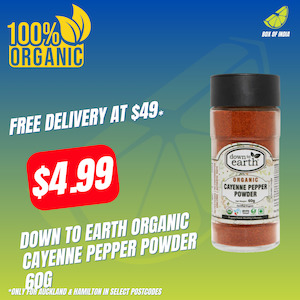 Organic Cayenne Pepper Powder 60g (Down To Earth)