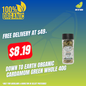 Organic Cardamom Green Whole 40g (Down To Earth)