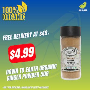 Organic Spices: Organic Ginger Powder 50g (Down To Earth)