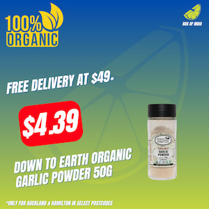Organic Spices: Organic Garlic Powder 50g (Down To Earth)