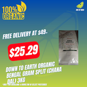 Organic Bengal Gram Split (Chana Dal) 3Kg (Down To Earth)