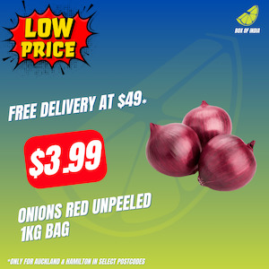 Low Price Fresh Produce: Onions Red Unpeeled 1kg Bag