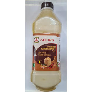Salad Cooking Oil 1: Aithra Cold Pressed Groundnut Oil 1ltr