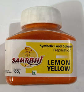 S Food Colour Lemon Yellow 100g (Saurbhi)