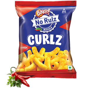 Chips Snacks Kurkure: ITC Bingo Curlz Masala 90g