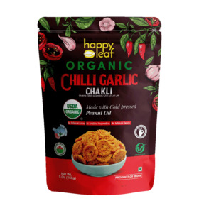 Indian Namkeen Mixtures: Happy Leaf Chilli Garlic Chakli 150g