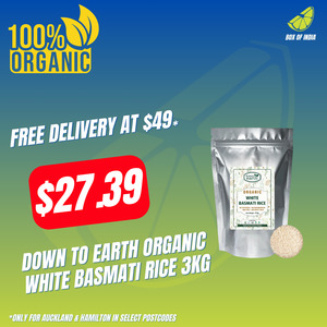 Organic: Organic White Basmati Rice 3Kg (Down To Earth)
