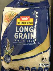 Rice: Golden Crown Long Grain Rice 5Kg
