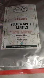 Organic Yellow Split Lentils (Mung Dal) 3Kg (Down To Earth)