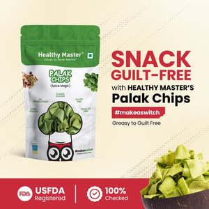 Gluten Free Goodness: Palak & Blackgram (Urad) Chips - Light and Crispy (Spice Magic) 30g (Healthy Master)