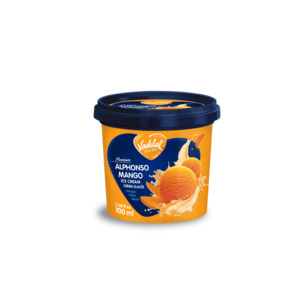Frozen Indian Sweets: Vadilal Alphonso Mango Ice Cream 100ml Tub