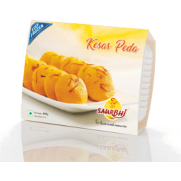 Frozen Indian Sweets: Kesar Peda 400g (Saurbhi)