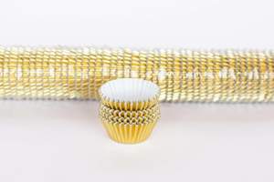 Patty Pans Baking Cups: #390 (Mini Cupcake) 1000 Qty, Gold Foil Patty Pans - Baking Cups