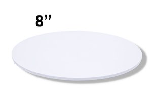 8" White Masonite (MDF) Round Cake Board