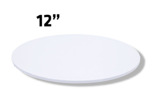 Cake Boards: 12" Inch White Masonite (MDF) Round Cake Board