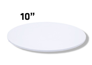 10" White Masonite (MDF) Round Cake Board