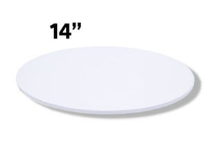 14" Inch White Masonite (MDF) Round Cake Board
