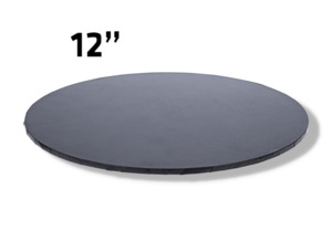 Cake Boards: 12" Black Masonite (MDF) Round Cake Board