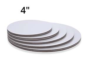 Cake Boards: 4" White Round Cardboard Cake Board