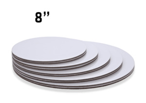 Cake Boards: 8" White Round Cardboard Cake Board