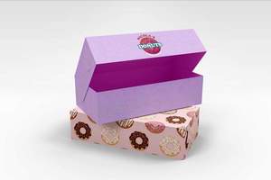 Custom Packaging: 21 x 11 x 8.5cm Custom Branded 2 Donut Box