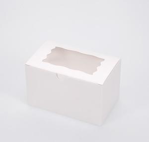 2 Mini Cupcake Boxes with Clear Window - Gloss White