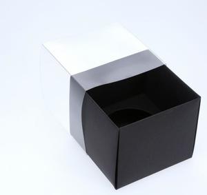 Fbt Bundle Regular Cupcake: 1 Regular Cupcake Boxes with Clear Slide Cover - Black Designer Range