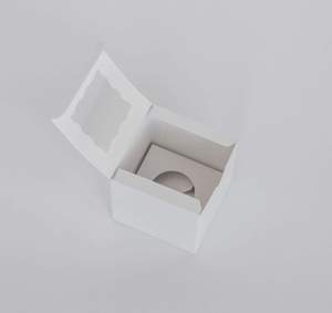 Fbt Bundle Regular Cupcake: 1 Regular Cupcake Boxes with Clear Window - Gloss White