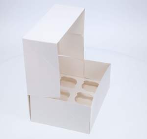 Fbt Bundle Regular Cupcake: 6 Regular Tall Cupcake Boxes with Clear Window - Gloss White