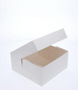 Fbt Bundle Cake: 8” x 8” x 4” Low Height Cake Dessert Box with Top Cover - Gloss White