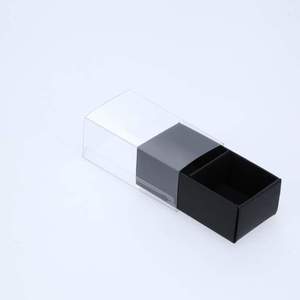 Chocolate Boxes: 2 Chocolate Box with Clear Slide Cover - Black Designer Range