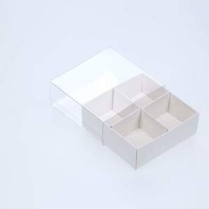 4 Chocolate Box with Clear Slide Cover - Gloss White