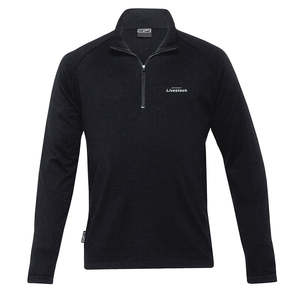 Mens Black Merino Zip Pullover