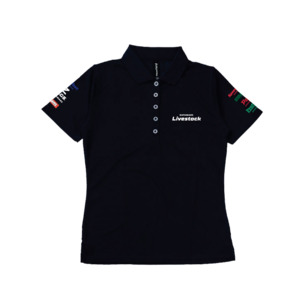 NZ Ladies Full Logo Navy Polo