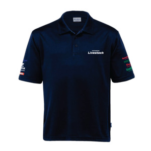 Datamars Livestock: NZ Mens Full Logo Navy Polo