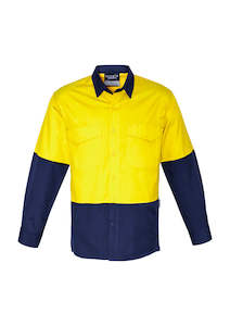 Mens Rugged Cooling Hi Vis Long Sleeve Shirt - ZW128
