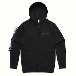 Oogah Rodders Black Full Zip Hoodie - Black Print