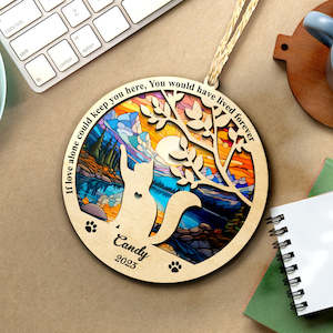 Custom Cat Memorial Suncatcher Pet Memorial Ornament Loss of Pet Sympathy Gift