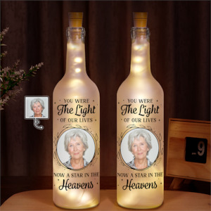 Custom Home Decor: Custom Photo A Star In The Heavens - Personalized Bottle Light