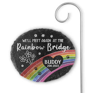 Custom Home Decor: A Piece Of My Heart - Memorial Personalized Memorial Garden Slate & Hook - Sympathy Gift For Pet Owners, Pet Lovers