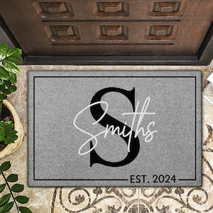 Custom Home Decor: Monogram Family Name - Personalized Doormat